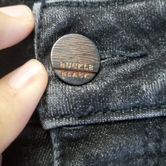 Buckle Black Jeans Womens Size 27 Black Bootcut Distressed Stretch Denim - Picture 2 of 12